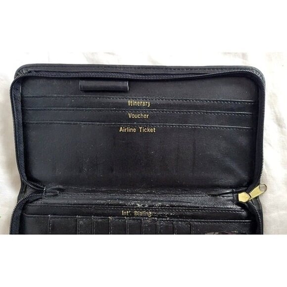 Cowhide Leather Full Grain Passport boarding pass travel document holder vintage - Picture 3 of 7